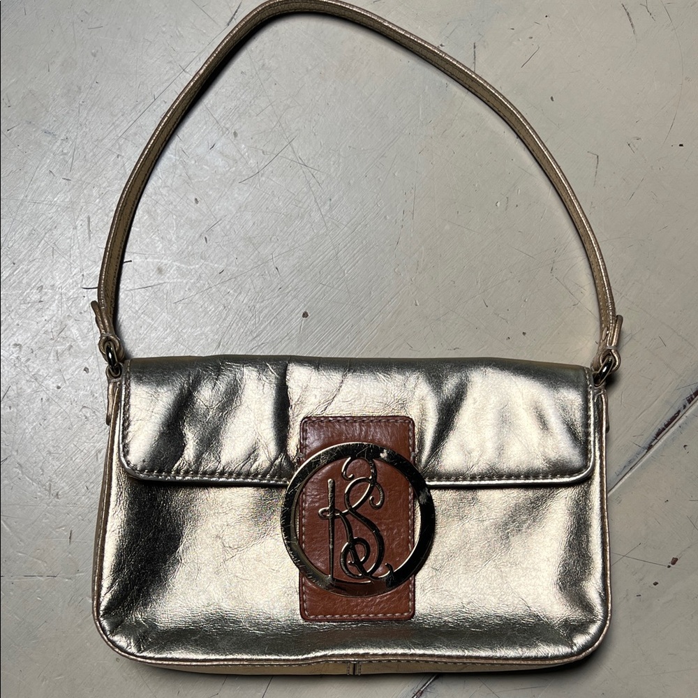 Kate Spade Gold and Brown Shoulder Bag